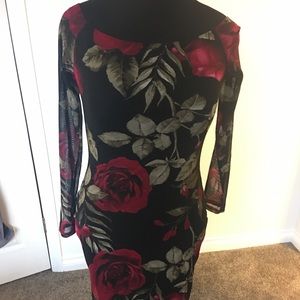 G by Guess floral mesh print mini dress